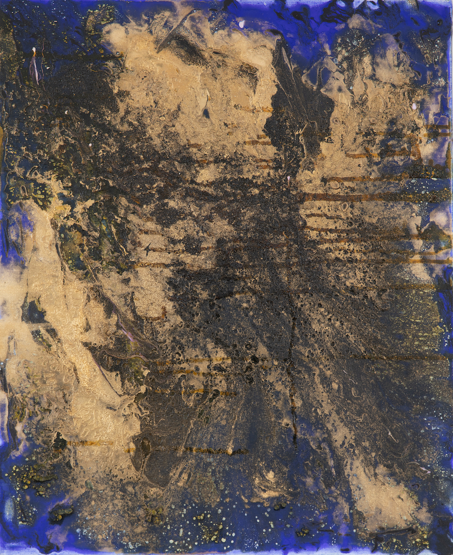 Abstract Composition in Blue & Gold 2